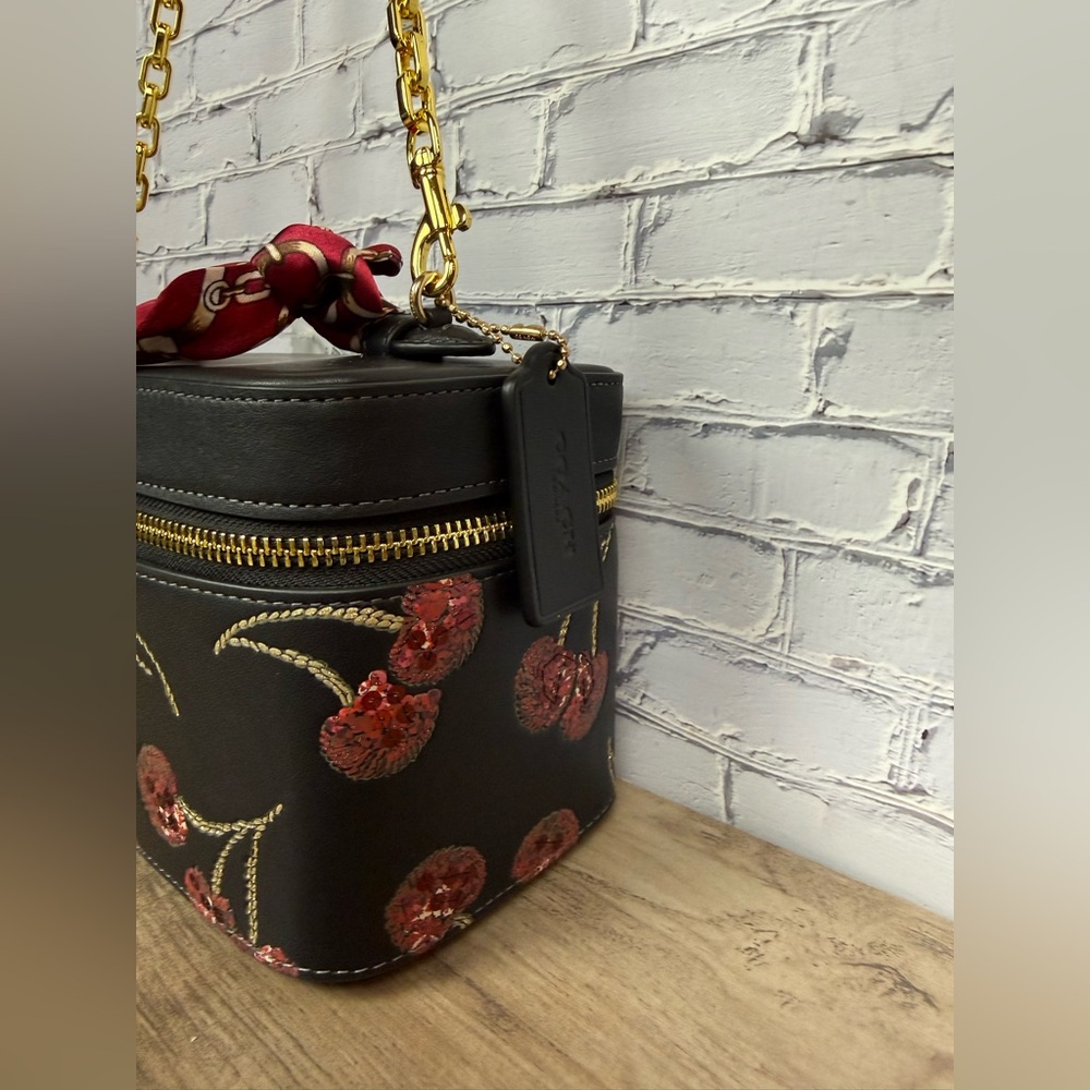 NWT Coach Black and Red Cosmetic Case With Cherry Print CDC13 styled set - Picture 5 of 13